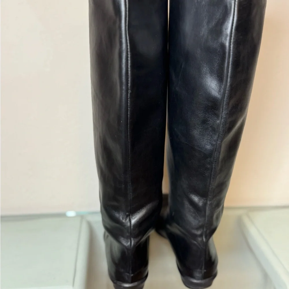 Joan & David Black Leather Over-the-Knee Boots
